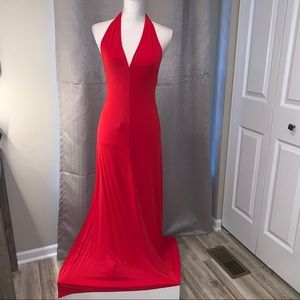BCBGMAXAZRIA V Neck Halter Maxi Dress XS BNWT